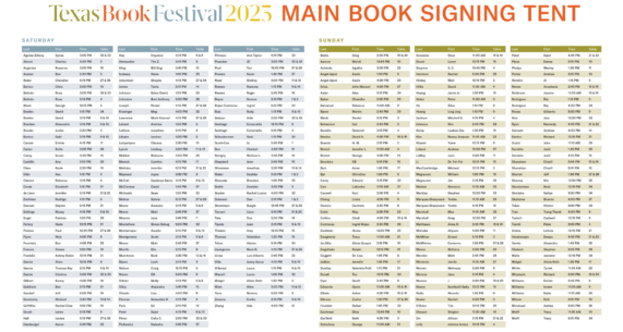 Book Signing Schedules