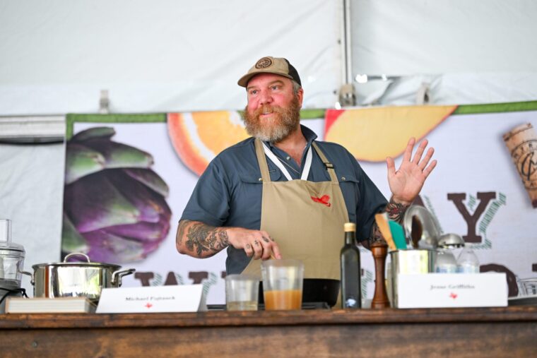 The Turkey Book cooking demo with Jesse Griffiths at the Texas Book Festival