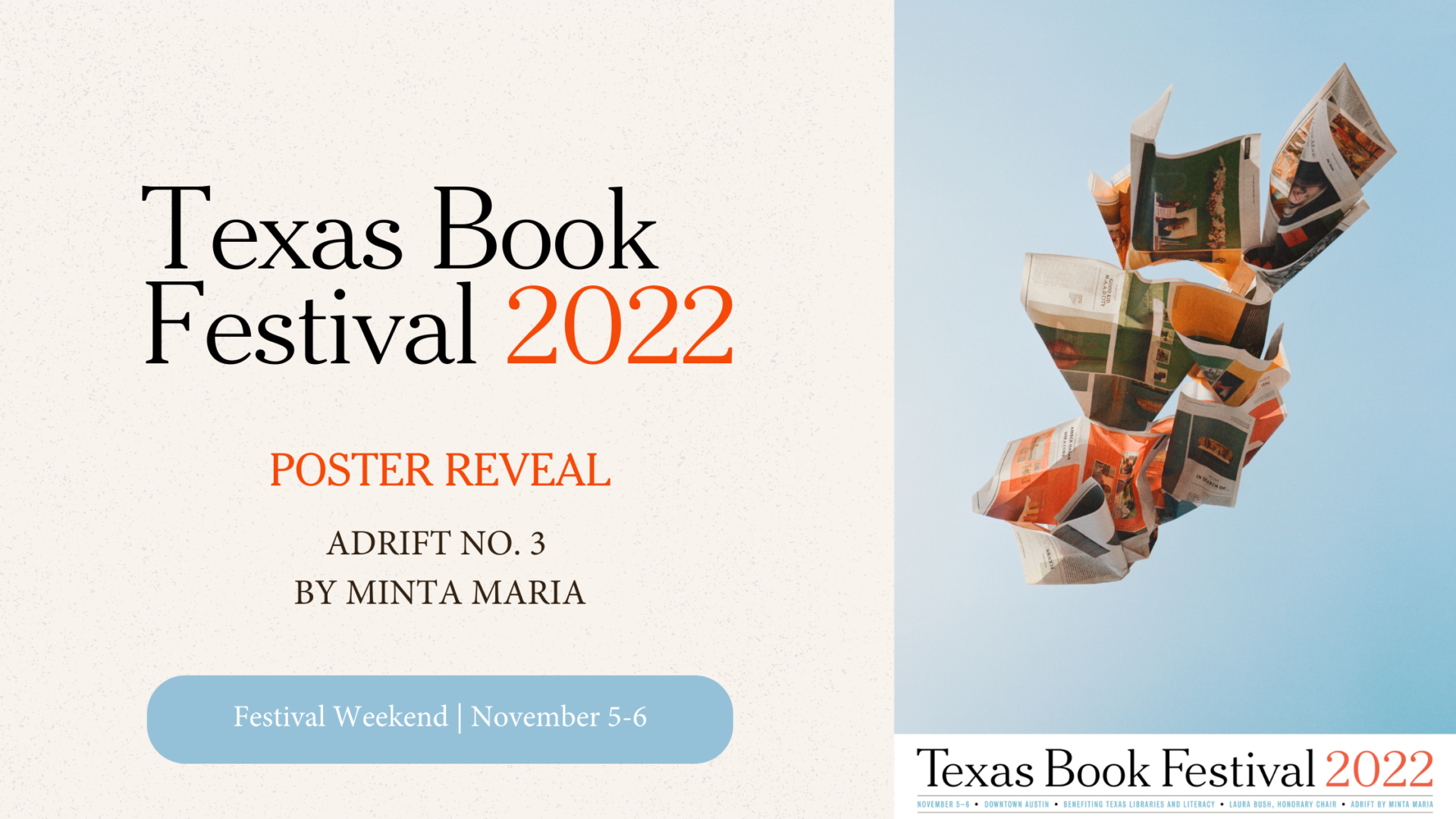 Revealing the 2022 Festival Poster! Texas Book Festival
